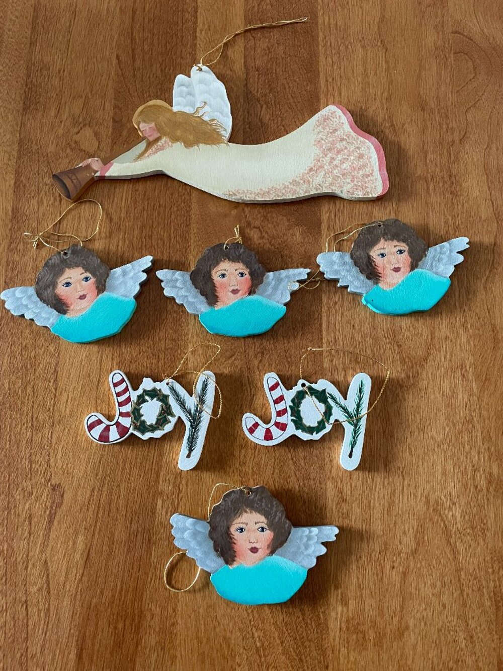 Christmas Hand Painted Wood Folk Art Ornaments
